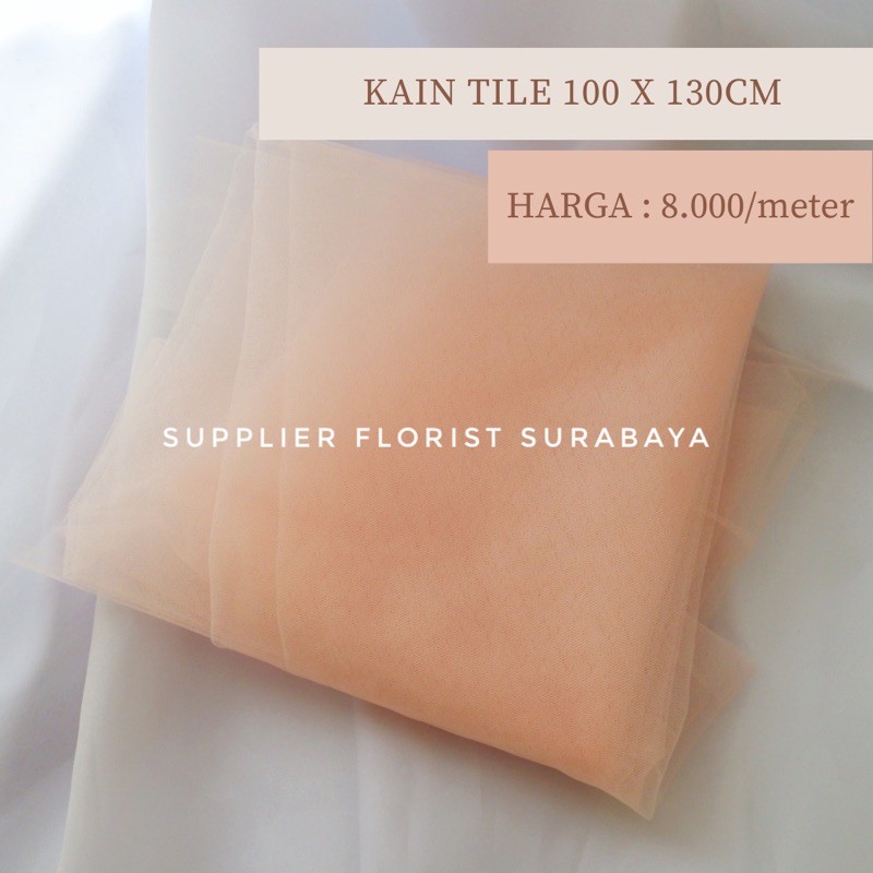 kain tille tile tulle 100x130cm bahan sedang, tidak halus &amp; tidak kasar