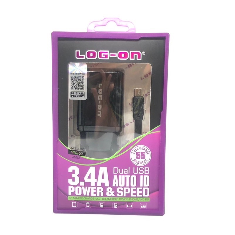 Ready Charger Logon 2output LO21 Original 3.4A Auto Id Smart Power &amp; Speed