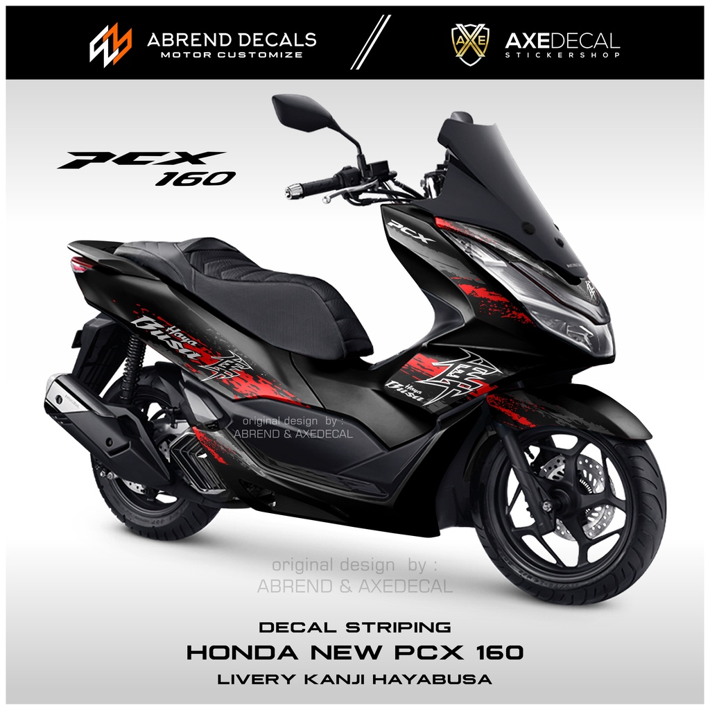 DECAL STRIPING HONDA PCX 160 NEW KANJI HAYABUSA RACING / STIKER MOTOR PCX 160 NEW / STOCK DECALS