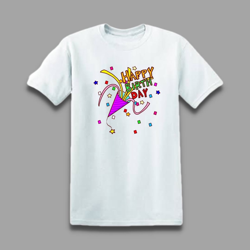 MYSTIQUE.ID-BAJU KAOS HAPPY BIRTHDAY T-SHIRT LUCU DAN AESTHETIC