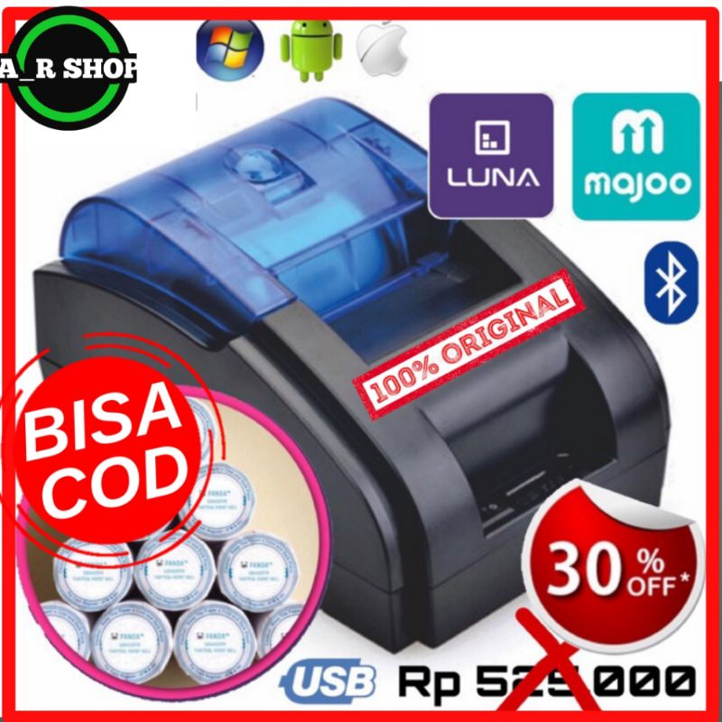 ORIGINAL 100% Printer Blutut Bluetooth mini portable thermal all in one Suport MokaPos Alat Mesin Pr