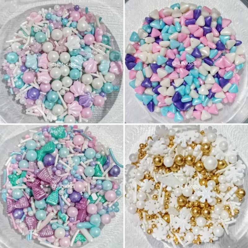 SPRINKLE HIASAN KUE - MUTIARA, SILVER, GOLD, MERMAID, UNICORN