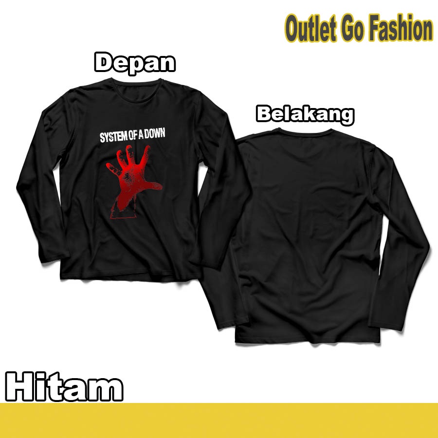 Baju Kaos Pria SOAD System of A Down Band Musik Heavy Metal Rock Keren Lengan Panjang Distro Terlari