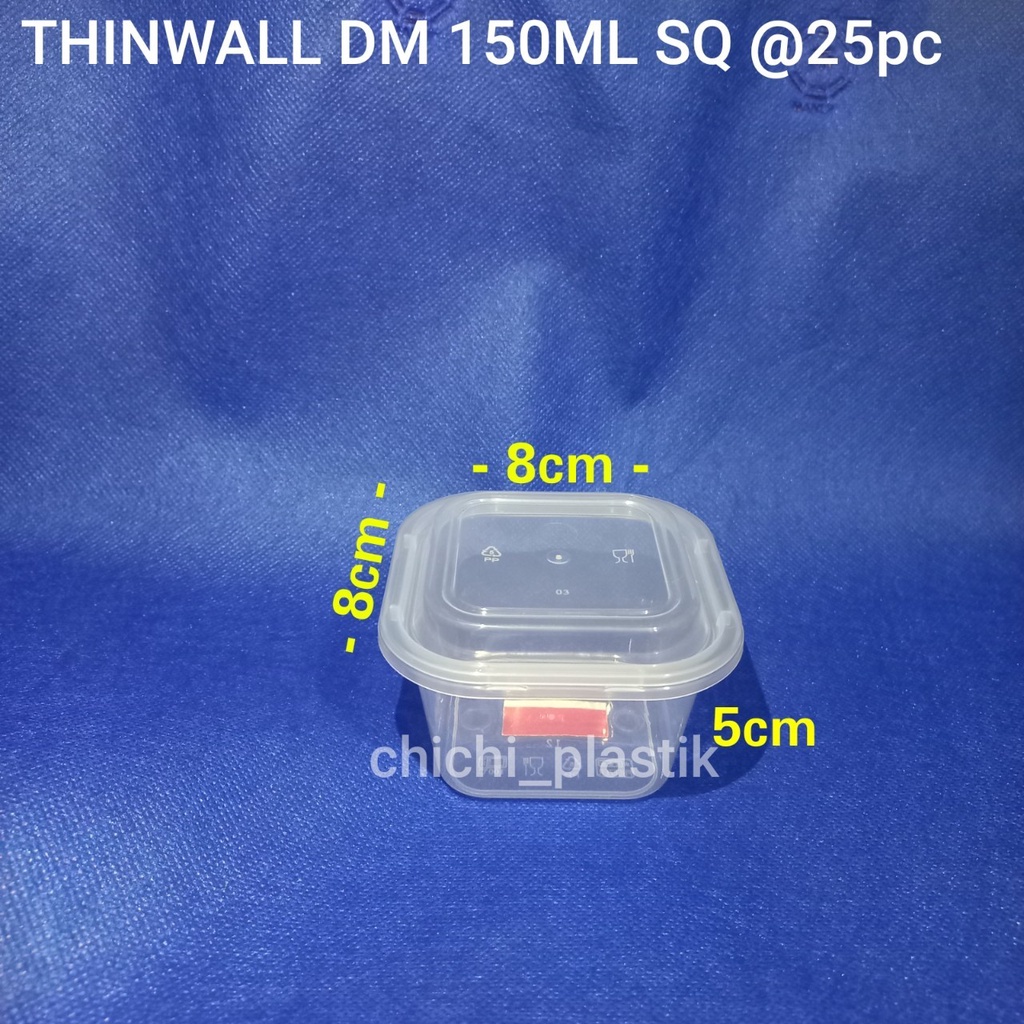 Thinwall food container 150ml kotak SQ/ Cup salad 150ml / Cup puding / Dessert box