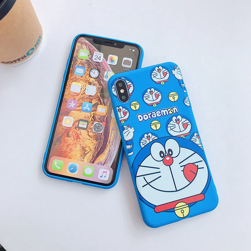 Soft Case OPPO A15 A15S A35 A93 Reno4 F A3S Realme C1 A7 A5S A12 A5 A9 A53 A33 A37 F11 Pro A57 A39 A1K Realme 5 5S 5i C3 C11 C12 C15 7 Narzo 20 Pro 7i C17 Lovely Doraemon Blue Casing VIVO Y11 Y12i Y12 Y15 Y17 Y12S Y20 Y20S Y20i  iPhone 6 6S 7 8 + Plus 12