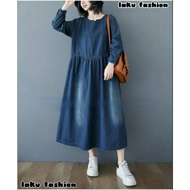 Midi Jeans Salsabila Mini Dress Korean Style Mini Dress Terlaris Midi Terbaru 2022 Mini Dress Kekini
