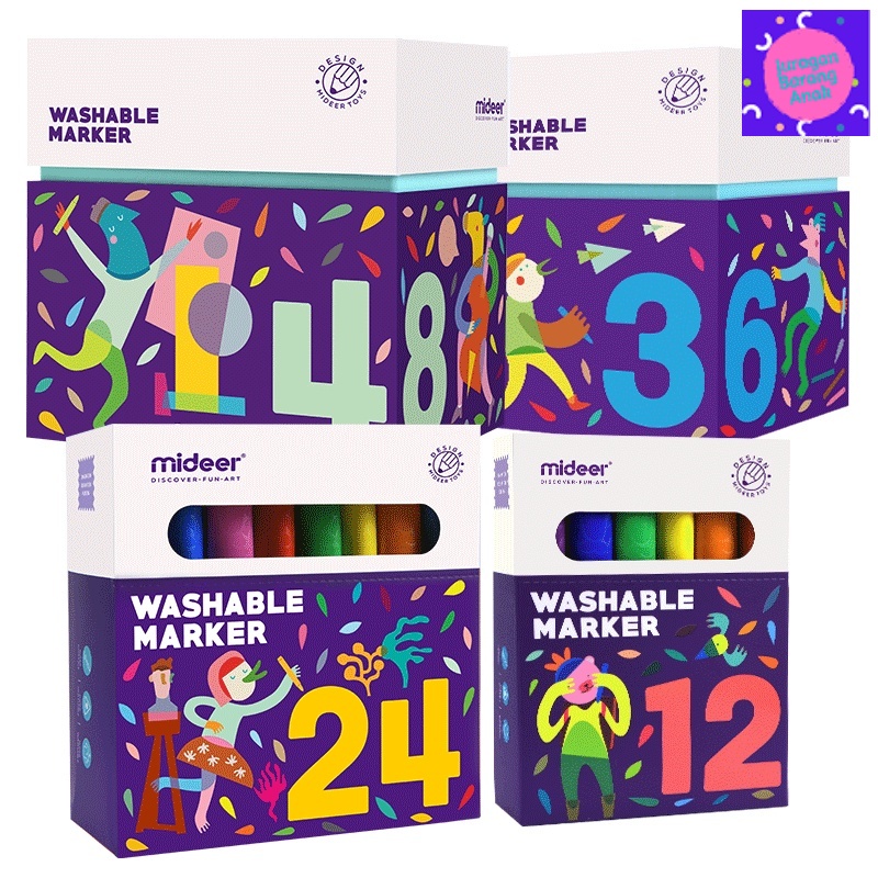 

Edutoy Washable Marker 12 24 36 pcs mainan spidol bisa di hapus untuk anak kado