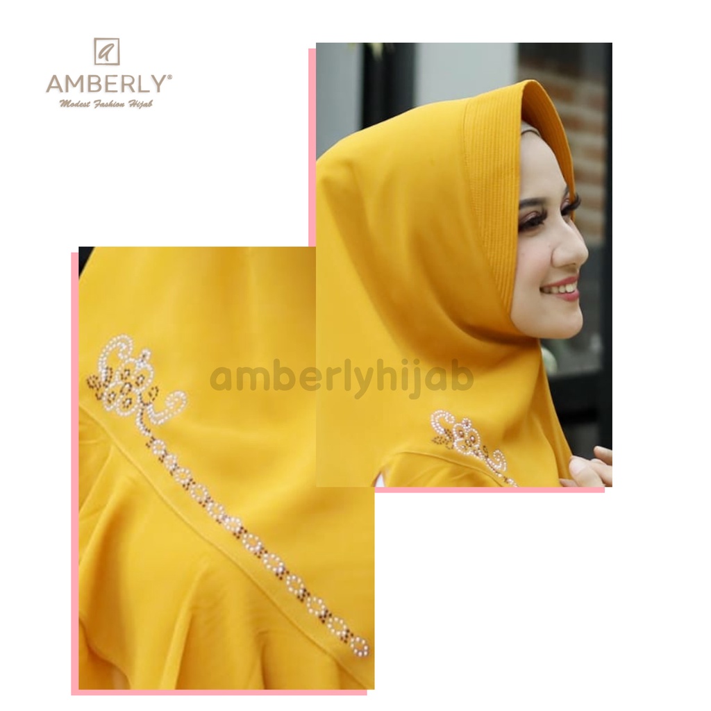 AmberlyHijab Strip Samping Bunga Hijab seruti Jumbo Bahan Ceruty Armani Premium