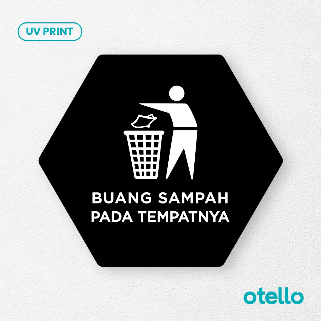 Buang Sampah Pada Tempatnya Sign Board Akrilik Tempel Signage Dinding Papan  Acrylic Restoran Dinding Petunjuk Toko Cafe