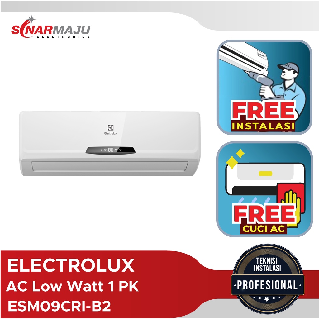 AC Low Watt 1 PK Electrolux Vita ESM09CRI-B2 Free Instalasi + Cuci AC