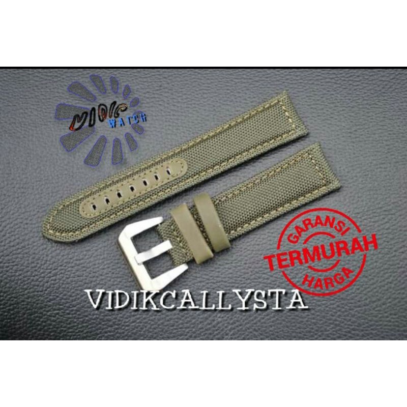 TALI JAM STRAP KANVAS CANVAS KOMBINASI KULIT 22 24 26 22mm 24mm 26mm Original Oem