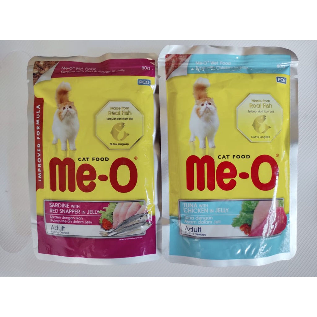 MeO Pouch Sachet 80g Kitten Adult Varian Makanan Kucing Basah Meo 80 g Me-o Pouch Saset