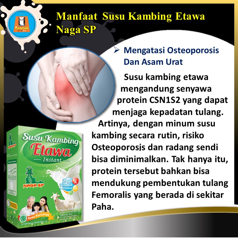 Susu Kambing Etawa Bubuk Naga SP 250gr Untuk Penyakit Asma Sesak Napas dan Gangguan Pernapasan TBC-2