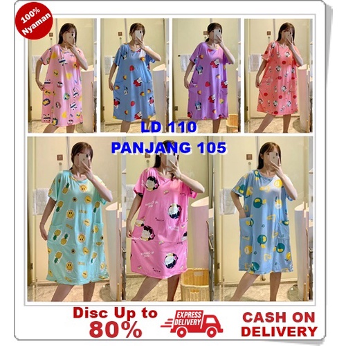 Daster Wanita Jumbo LD 110 Kekinian Import