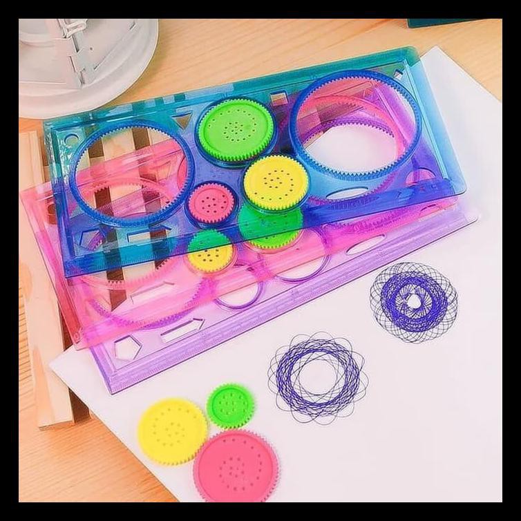 

Penggaris Bunga Putar Ajaib / Spirograph Atk Mainan Jadul 90An Bermutu