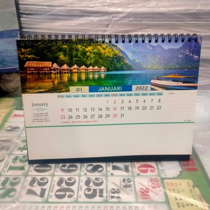 

langsung order saja] Kalender meja jumbo 2022 pemandangan indonesia / tatakan linen