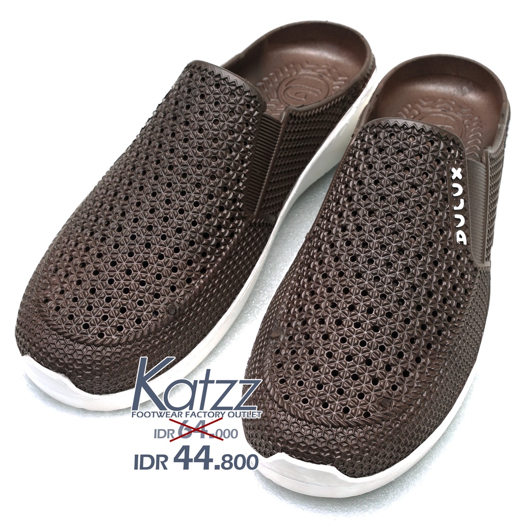 KATZZ - Sendal Selop Pria Sepatu Karet Cowok PCU UK 38-42 Warna Coklat Kakao / Selop Bakpao Baim Kar