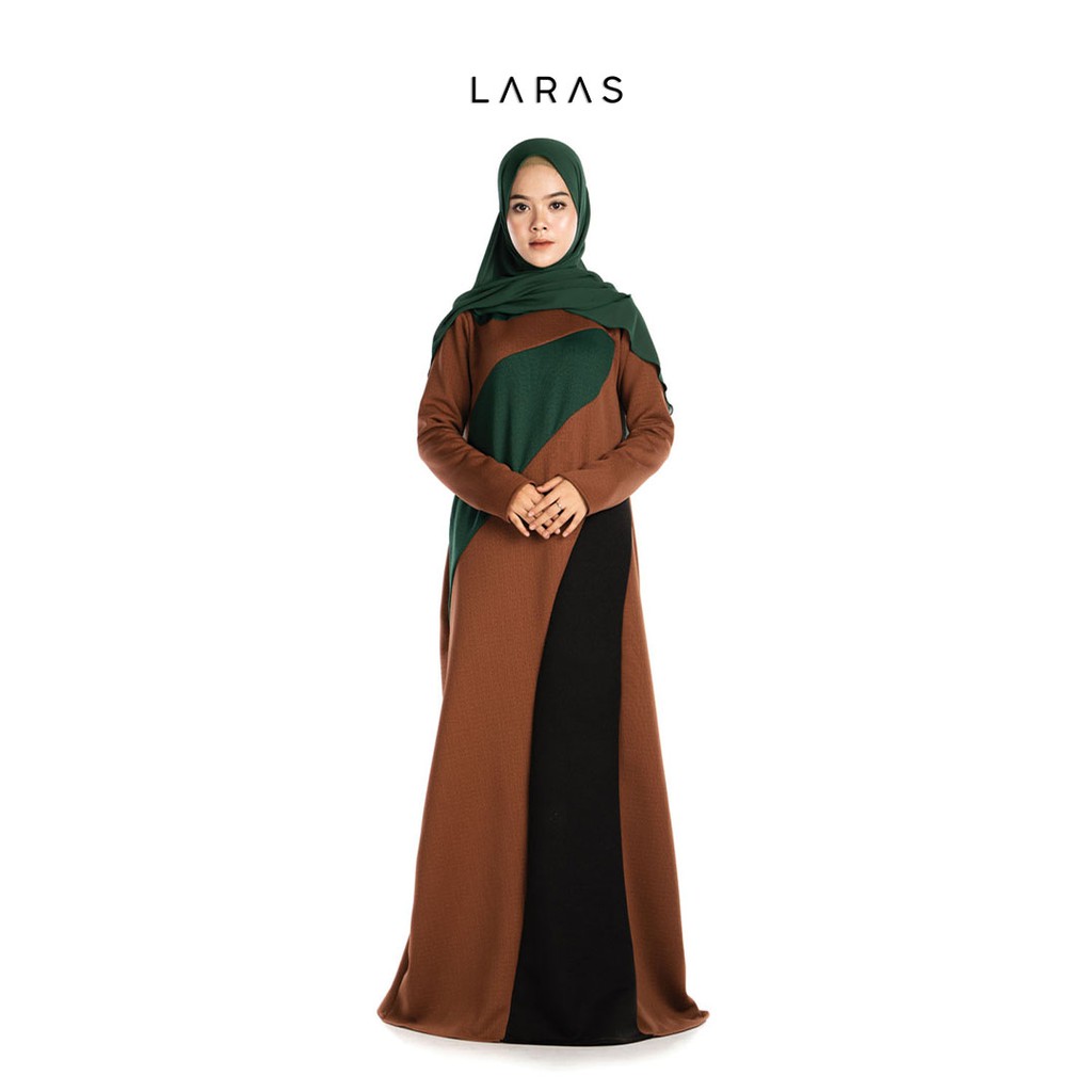 Gamis Scuba Premium Polos Dress Syari Scuba Dress Muslim Premium Warna Coklat