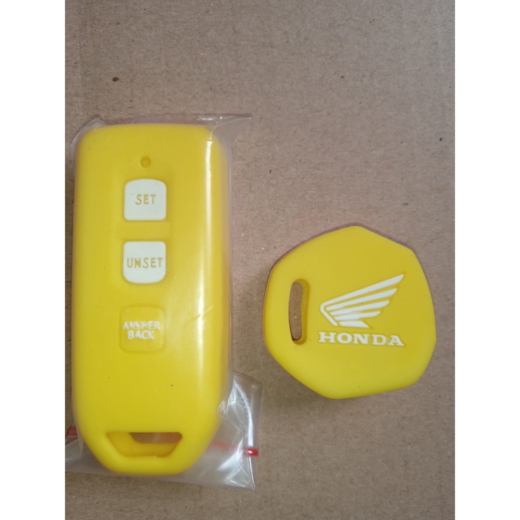 Cover  Silikon Paket Kunci Keyless &amp; kunci Motor Honda Vario 125  3 Tombol (2 in 1)