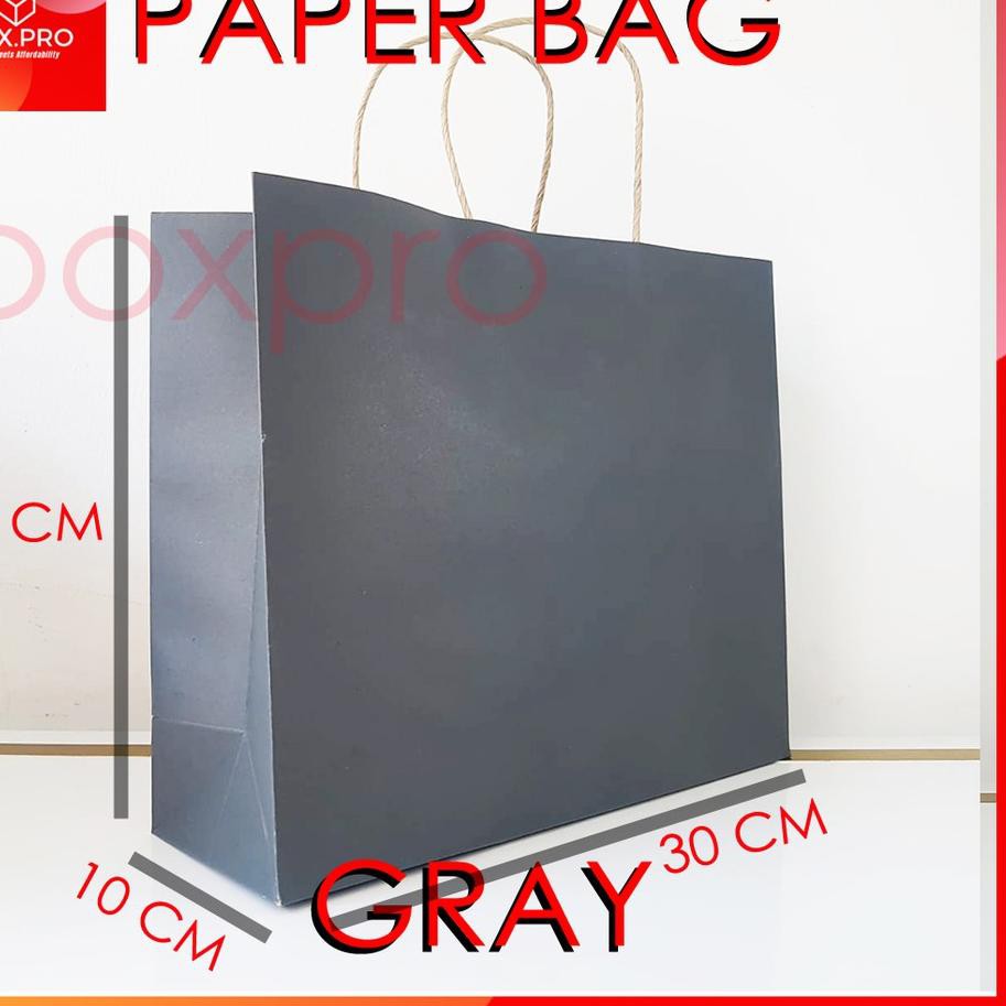 

hm KVR Paperbag Paper bag kantong kertas tas polos coklat merah biru hitam hijau abu pink 30x10x25 c