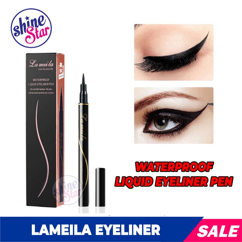 LAMEILA Eyeliner Spidol Waterproof Dengan Warna Intense - Eyeliner Pen / Eyeliner Murah Bagus / Eyeliner Waterproof Anti Air Tahan Lama - BLACK