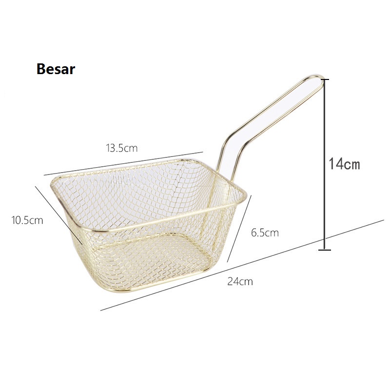 Fried Basket Potato Chips Storage Stainless Steel / Wadah Kentang Goreng Cemilan Kafe