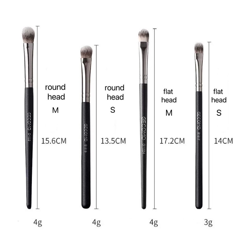 3pcs / Set Brush Makeup Flat Bulu Lembut Untuk Eyeshadow