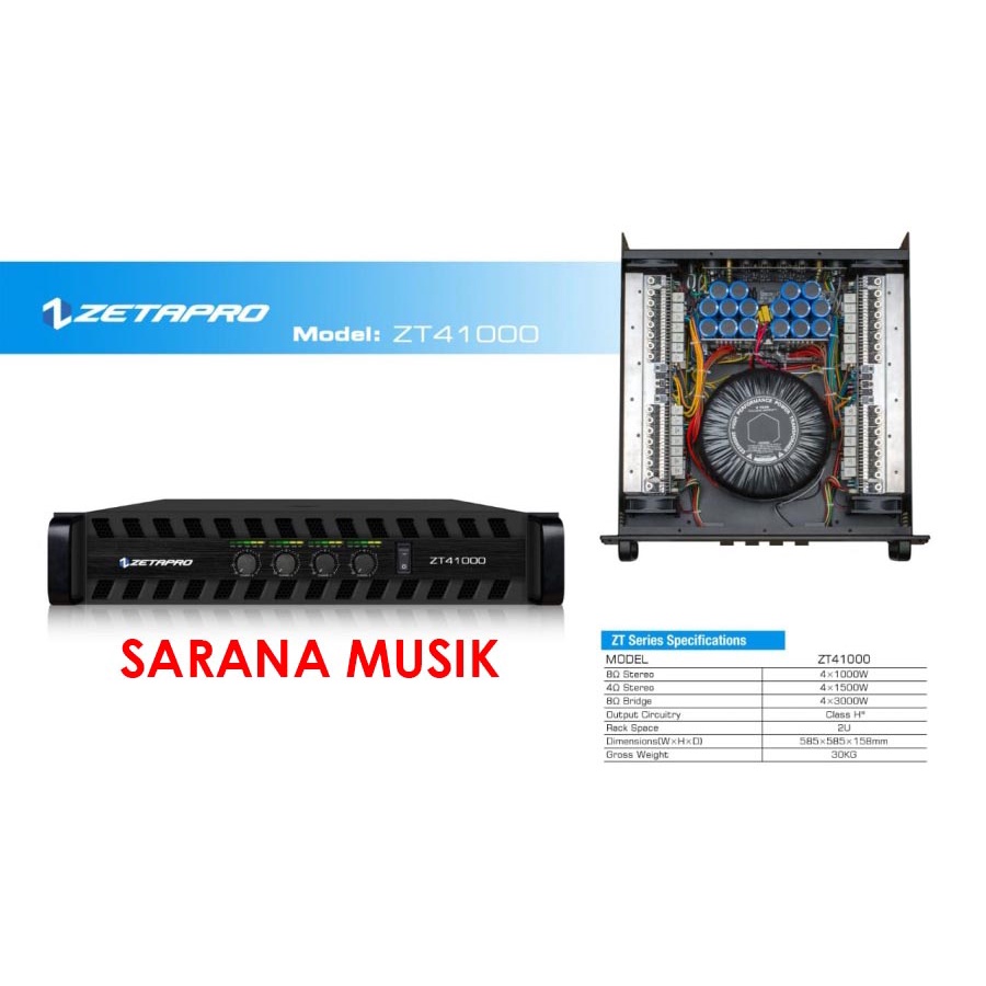 Power Ampli 4 Channel ZETAPRO ZT41000 ZT 41000 Clash H Original