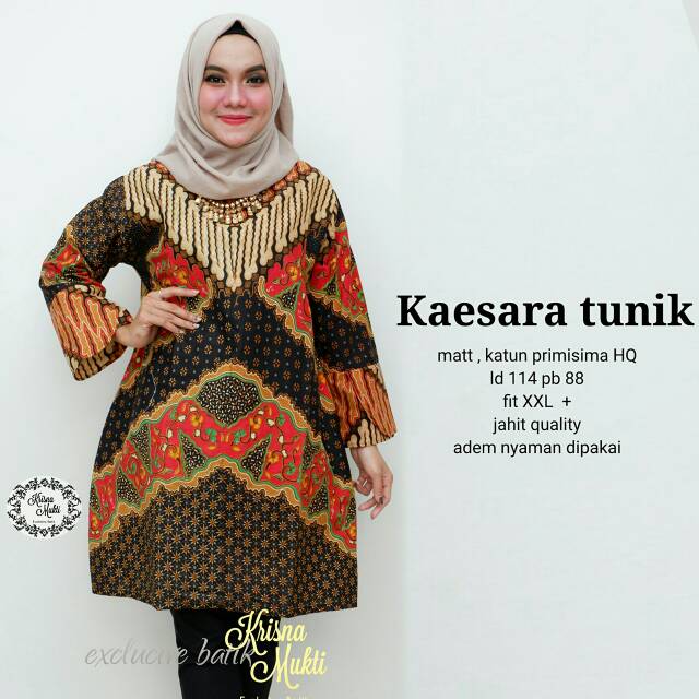 Tunik Batik Kaesara by Krisna Mukti Katun Primisima High Quality -FIT XXL- Alfarizqi OS