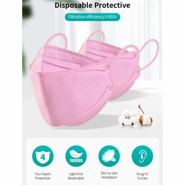 MASKER KF94 ISI 10PCS 4ply MEDIS KF 94 10 PCS KOREA EVO WARNA WARNI LILAC HITAM PUTIH COKLAT KUNING 