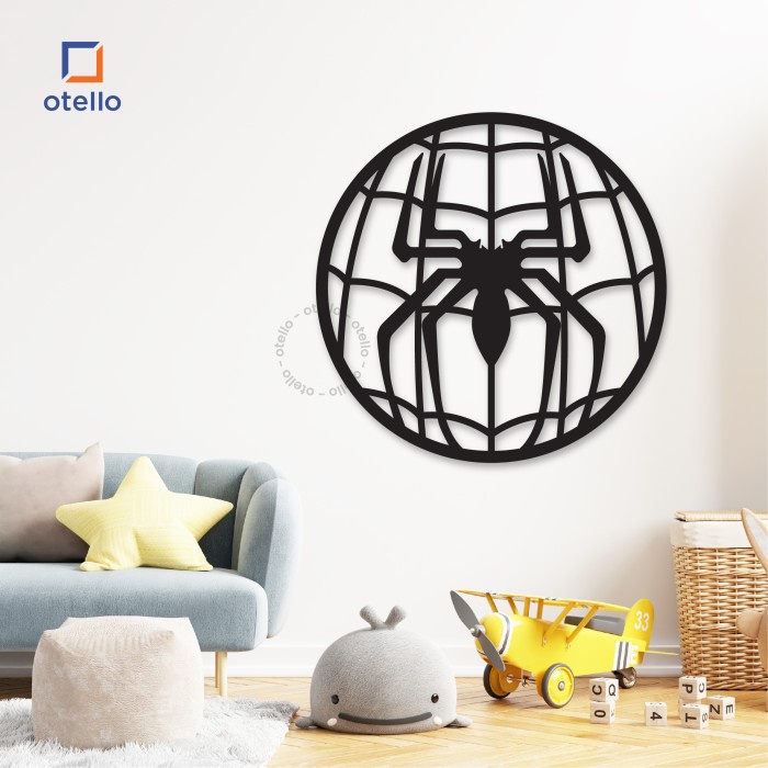 Hiasan Dinding Kamar Anak Spiderman Round Wall Sticker Akrilik Stiker