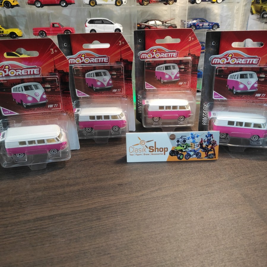 Majorette Vintage Cars VW T1 Bus Pink New Arival Valentine Diecast