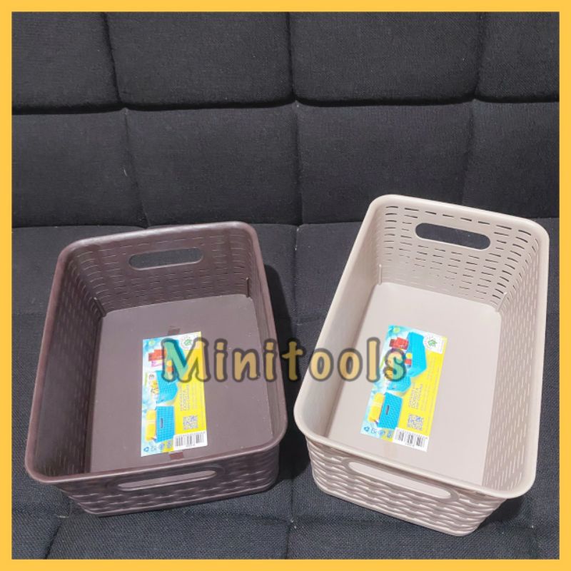 Keranjang Mini Serbaguna / Container Box Organizer / Green Leaf 3301