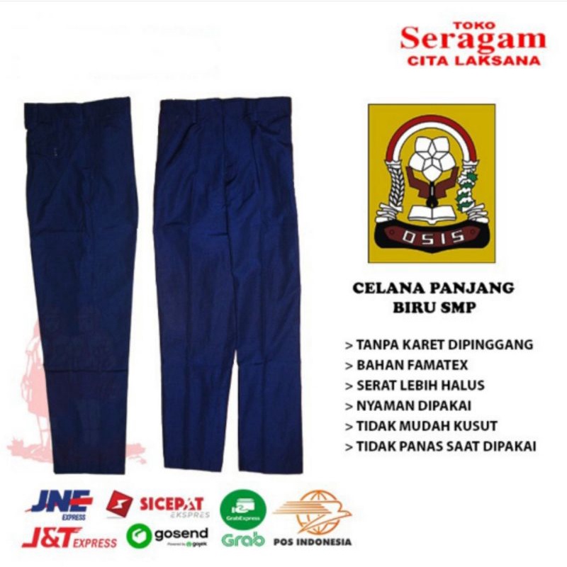 Seragam Sekolah Celana Panjang Biru SMP