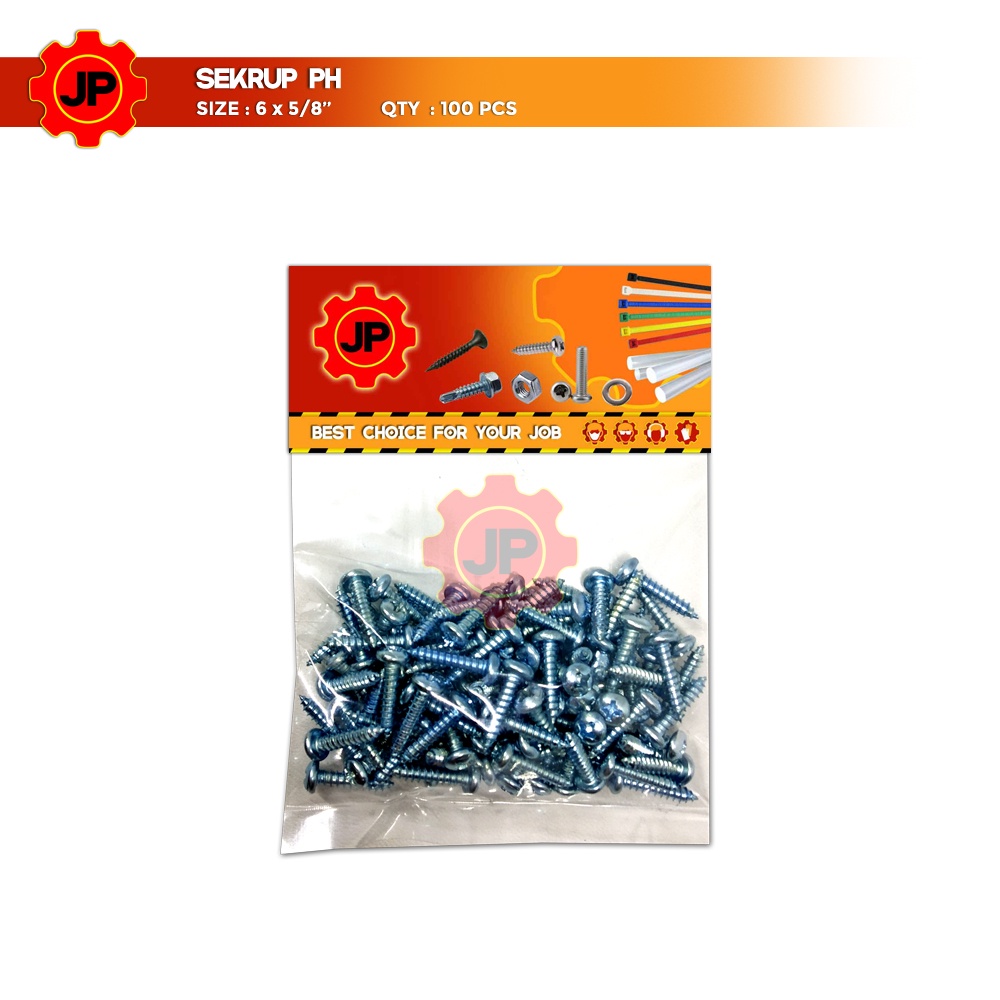 SEKRUP PH 6 x 5/8 - SKRUP PH 6x5/8 BAUT TAPPING ISI 100 PCS