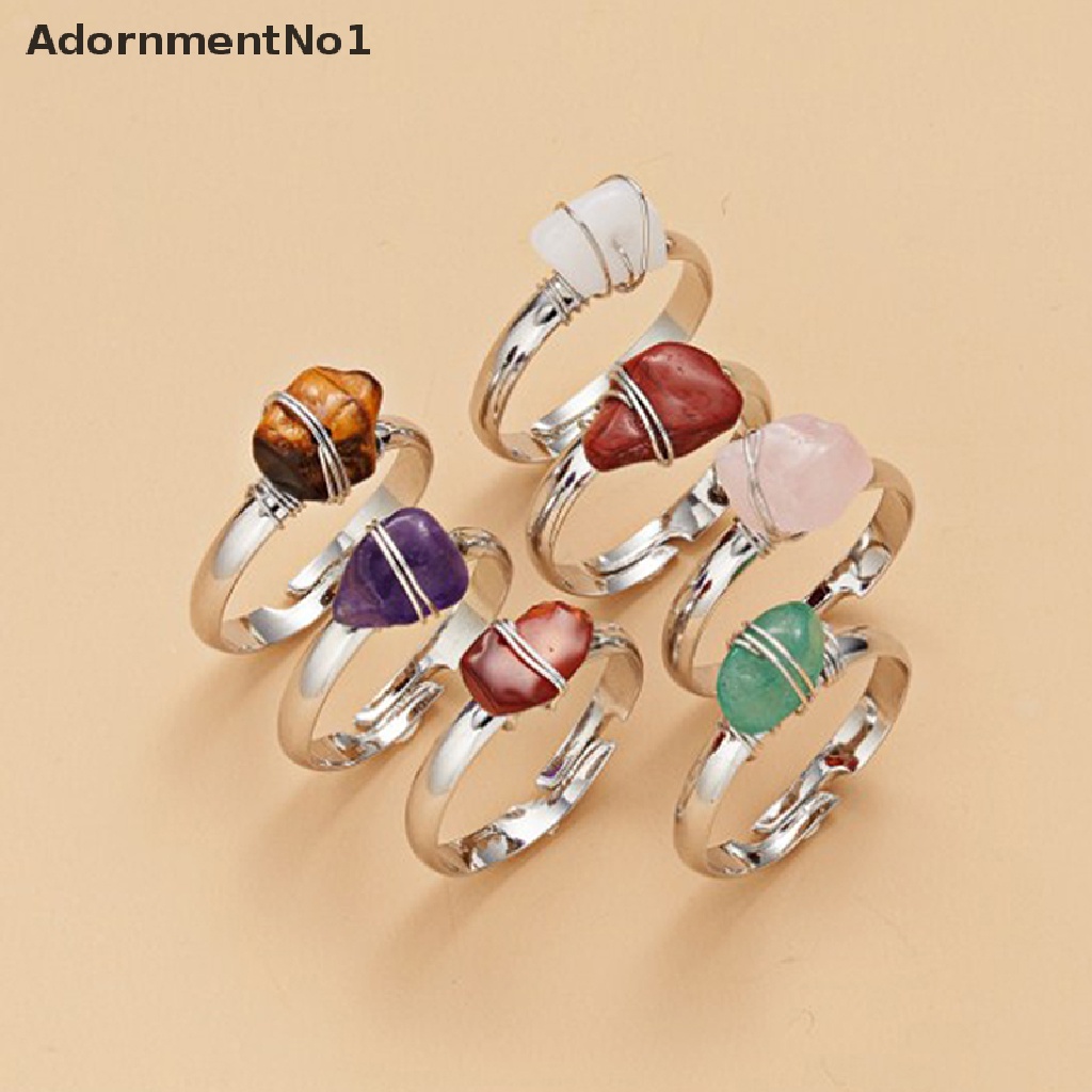 (AdornmentNo1) Cincin Batu Quartz Resin Alami Rock Adjustable Untuk Wanita