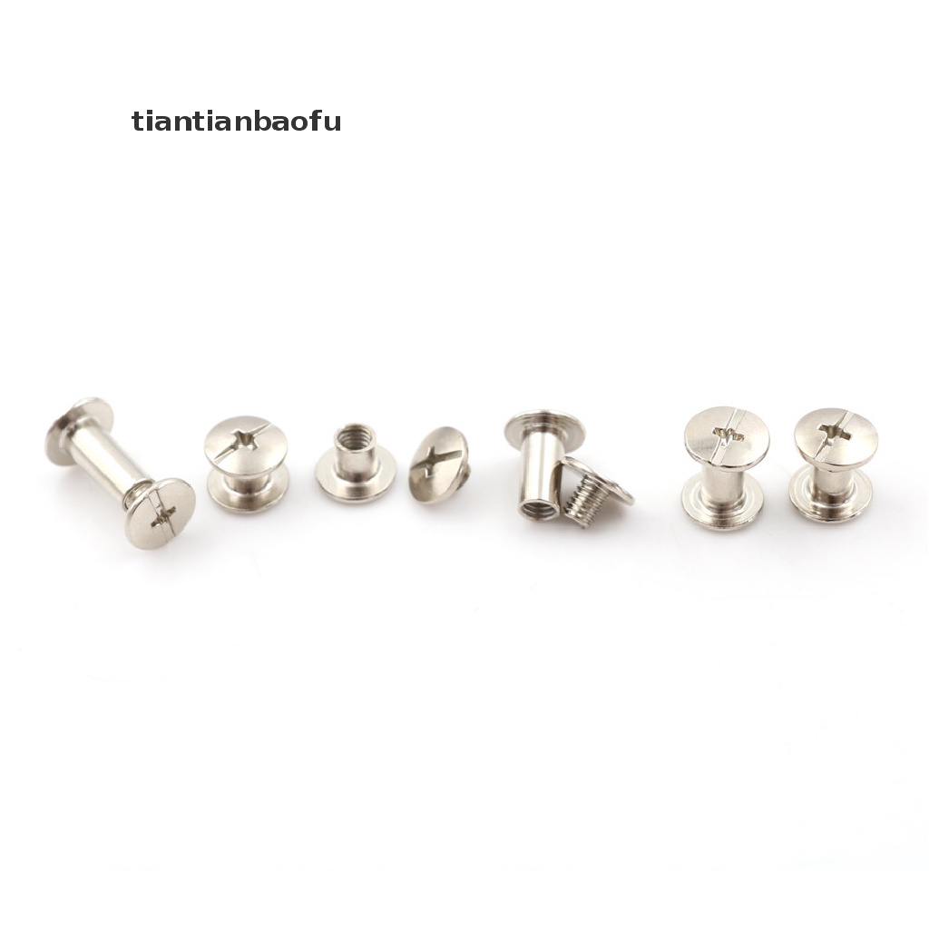 [tiantianbaofu] 20PCS New Nickel Binding Chicago Screws Nail Rivets Album Craft 5x6mm Useful Boutique