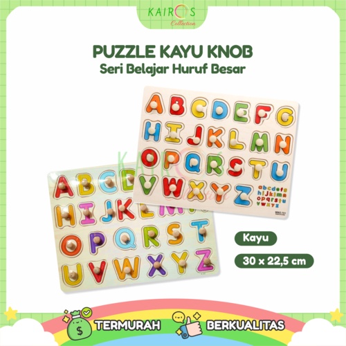 Puzzle Anak Kayu Knob Belajar Huruf Besar