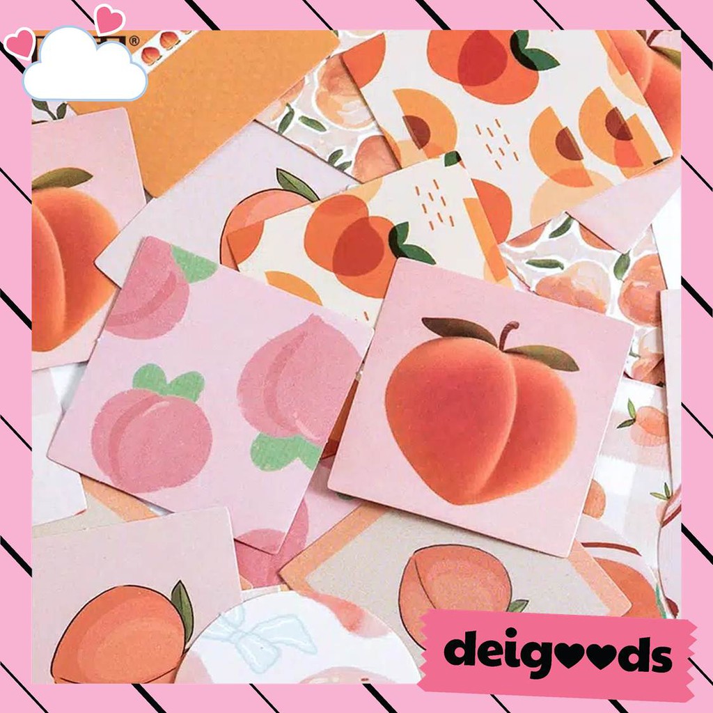 

DEIGOODS❤ 45 Pcs Sticker Deco Peachy Peach Fruit Vintage Aesthetic Dekorasi Bujo Journal Scrapbook