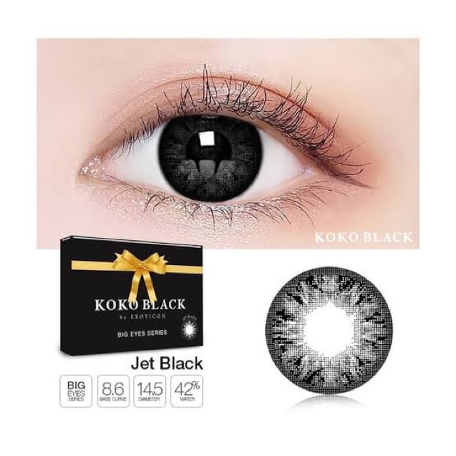 SOFTLENS KOKO BLACK BIG EYES BY EXOTICON Minus dan Normal