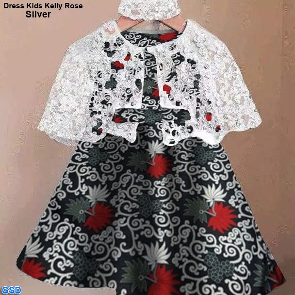 Dress Kids kelly Rose/Baju Batik Anak ( FREE BANDO BRUKAT)  / Fashion Batik Anak / Mini Dress Anak / Gaun Pesta Anak Sale!!!