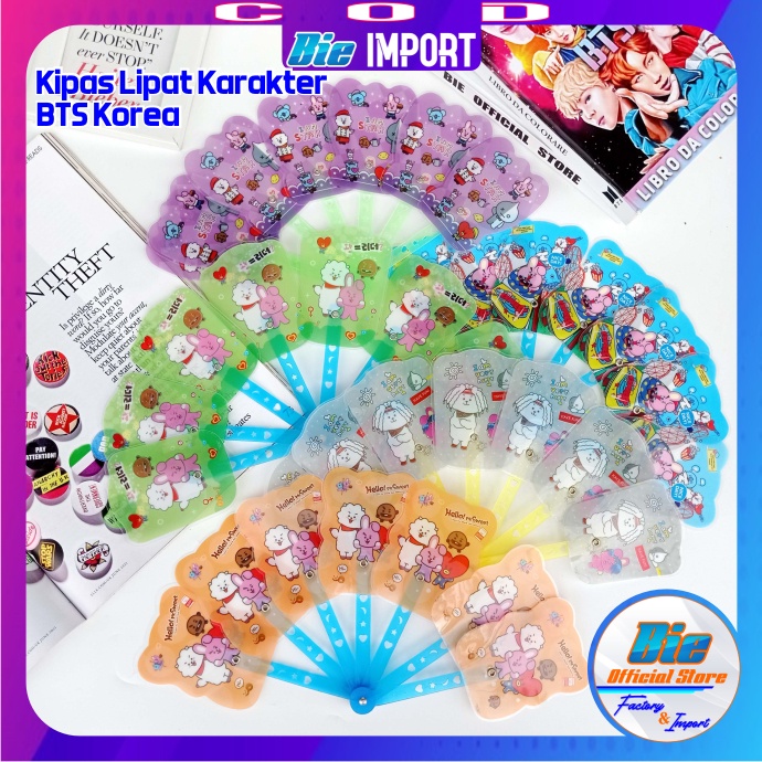 Kipas Tangan Lipat Karakter Style Impor Best Seller