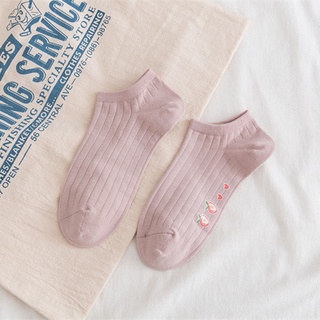 GO!KK707 Kaos Kaki Pendek Wanita Motif Warna Pink Fashion Korean Unisex Semata Kaki Putih Socks Import Ankle Socks