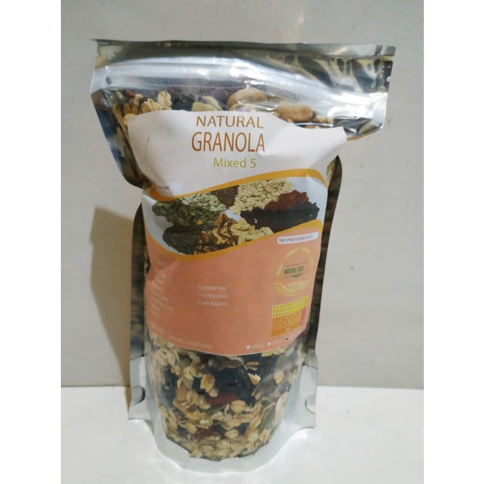 

Jual Natural Granola Mixed 5 - 500 Gr