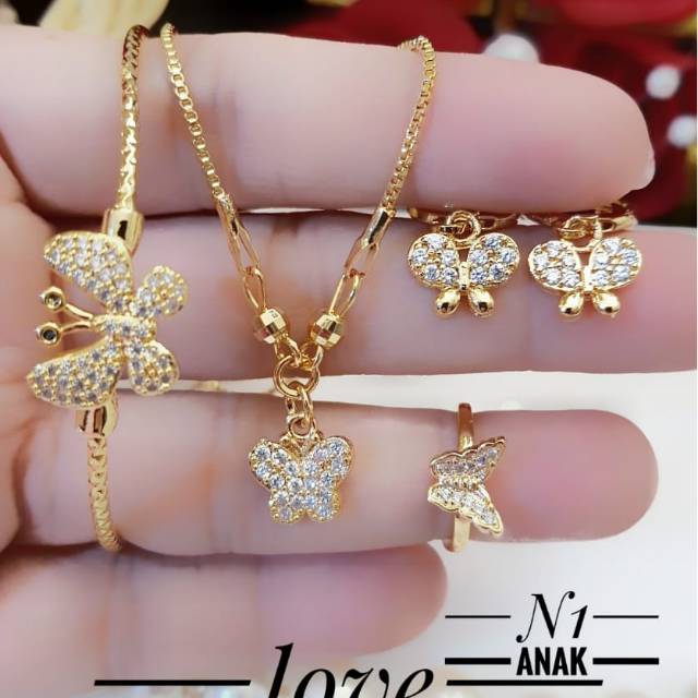 Xuping set perhiasan anak lapis emas 18k 0804i