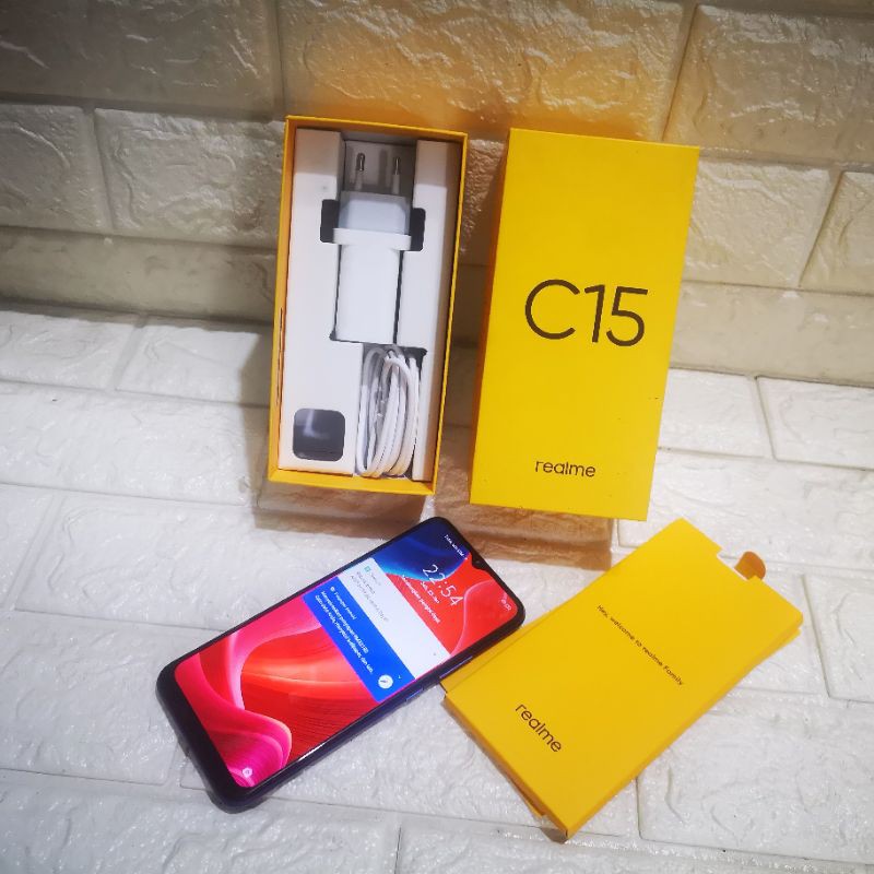 (BELI 1 DAPAT 1) HP REALME C15 4GB/64GB BIRU LAUT SECHOND SECOND SEKEN 2ND