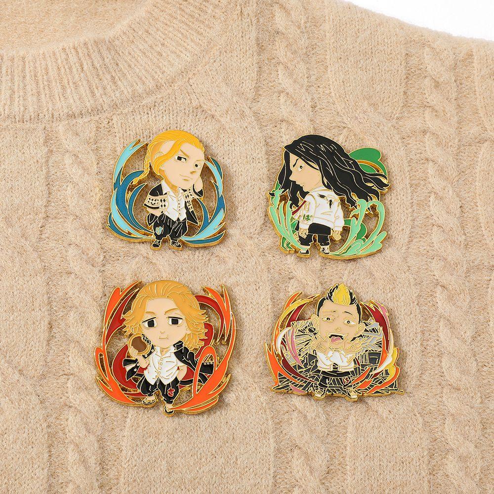 [Elegan] Tokyo Revenges Bros Aksesoris Perhiasan Jaket Pin Logam Bros Pakaian Dekorasi Kartun Enamel Bros