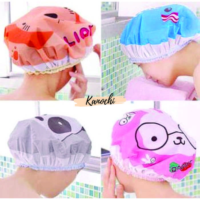 Shower Cap Karakter Kartun Topi Mandi Lucu WaterProof