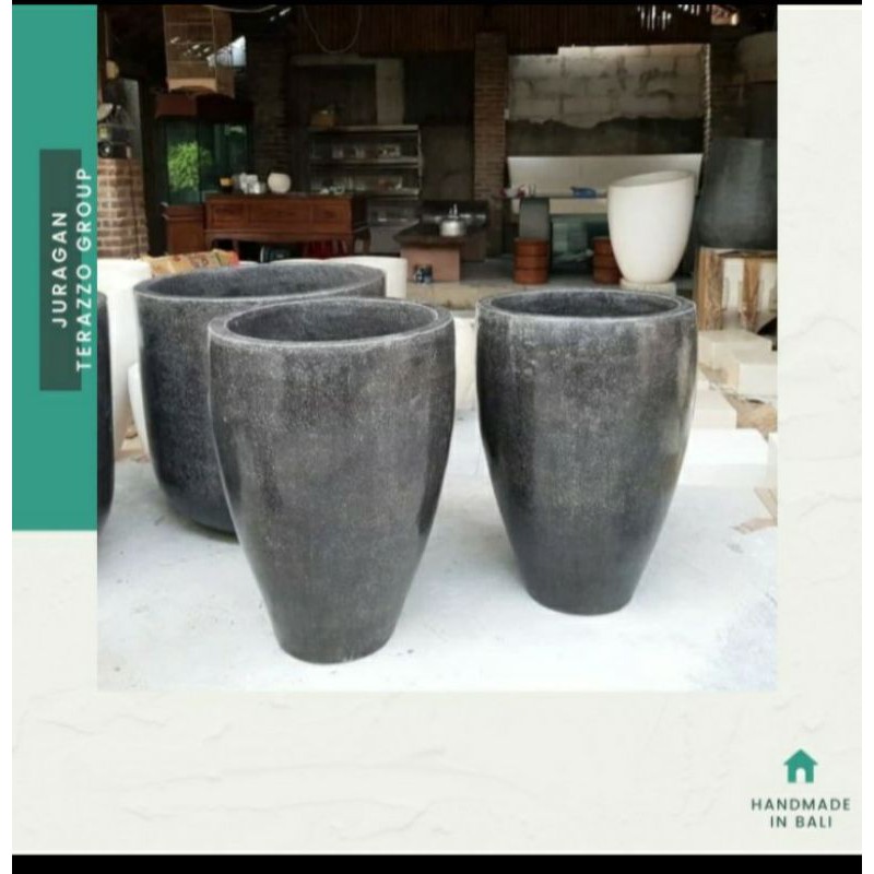 Pot Taman Terazzo Model Glossy Unik dan Mewah