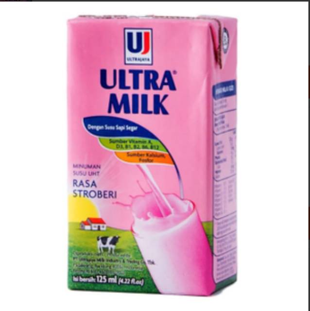 Susu UHT ultra milk 125 ml cokelat dan strawberry